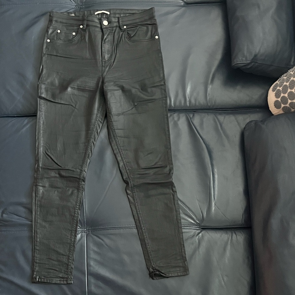 Reiss Black Coated Skinny Jeans - Helvin in Petite length